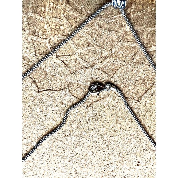 Antique silver necklace with Mother of Pearl Dome pendant - Picture 5 of 7